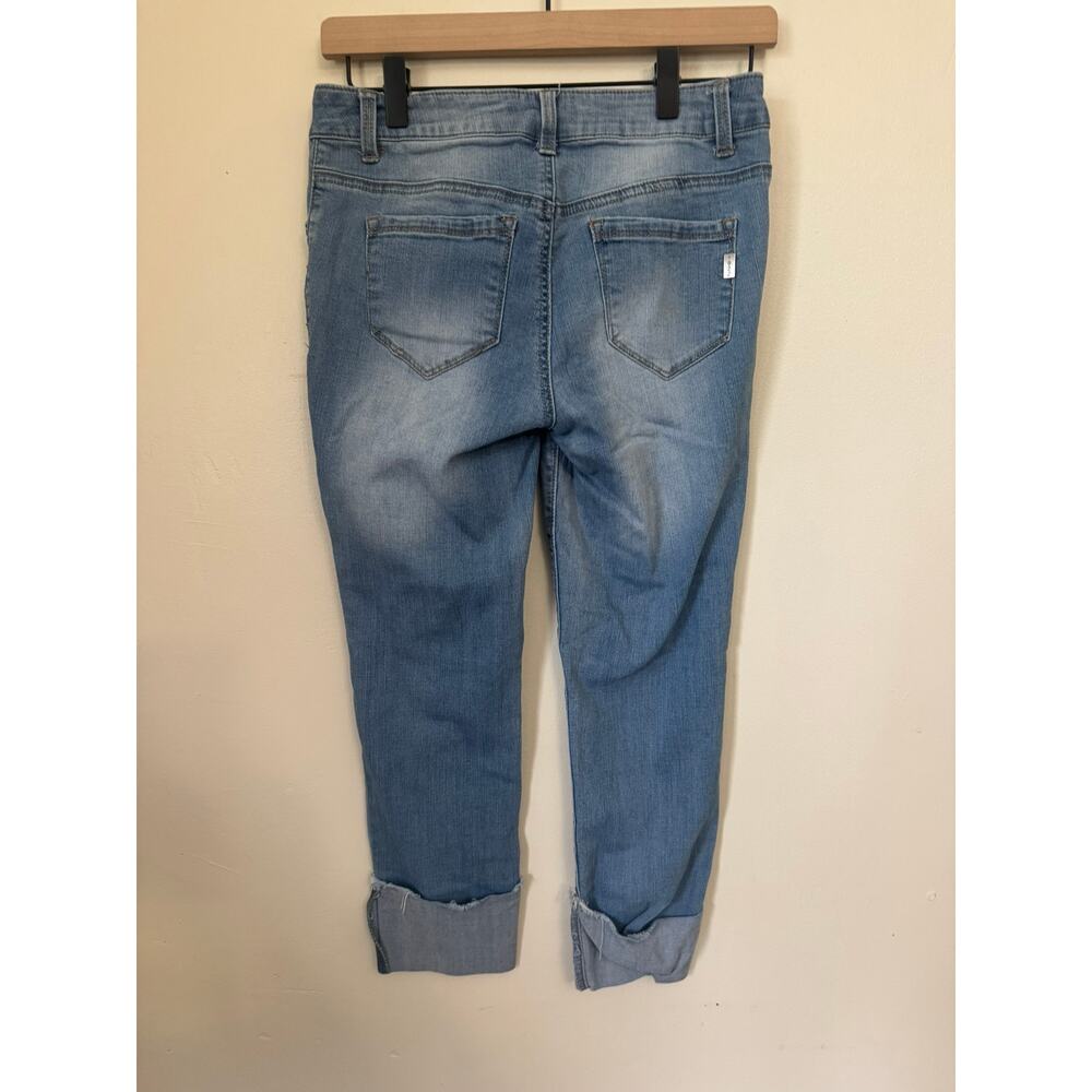 1822 Denim Taylor Jeans Size 4 Light Wash Cuffed Distressed High Rise - Picture 2 of 12